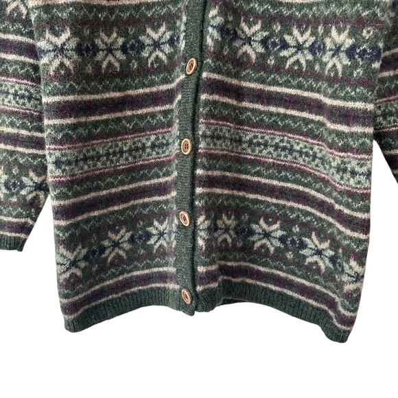 Croft & Barrow Fair Isle Gray Cardigan Sweater, Medium - Picture 3 of 9